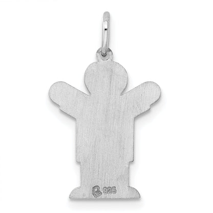 Sterling Silver Rhodium Plated Kid Charm