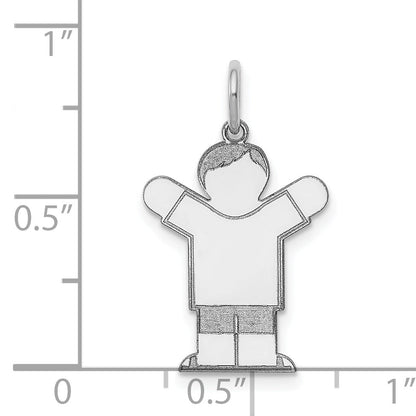 Sterling Silver Rhodium Plated Kid Charm