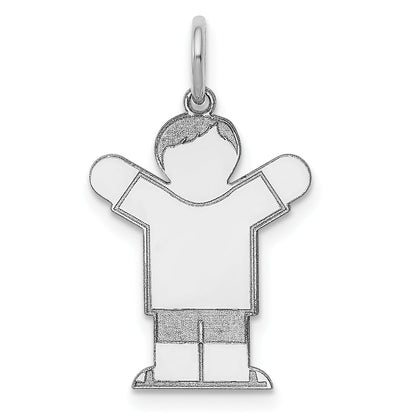Sterling Silver Rhodium Plated Kid Charm