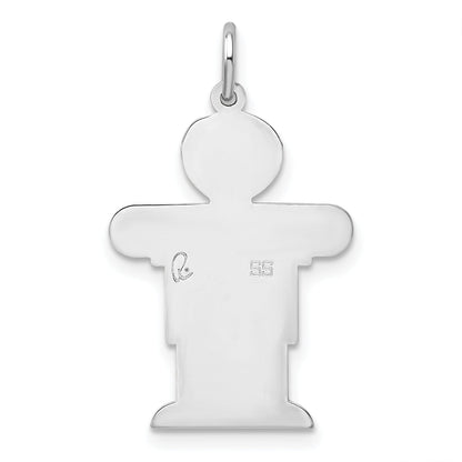 Sterling Silver Rhodium Plated Kid Charm