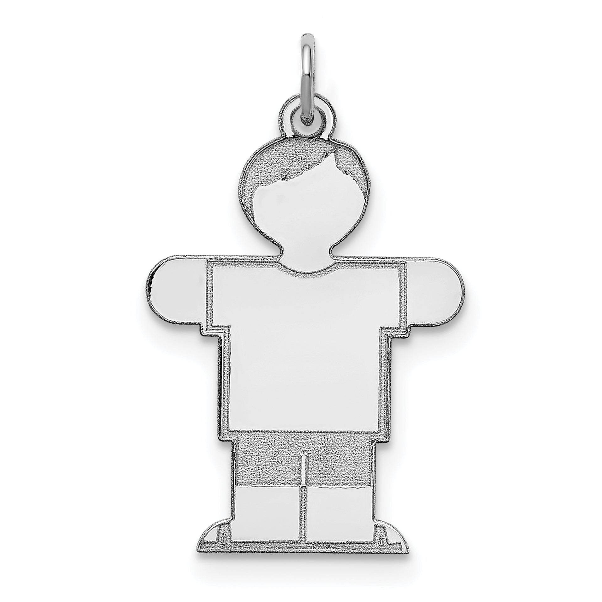 Sterling Silver Rhodium Plated Kid Charm