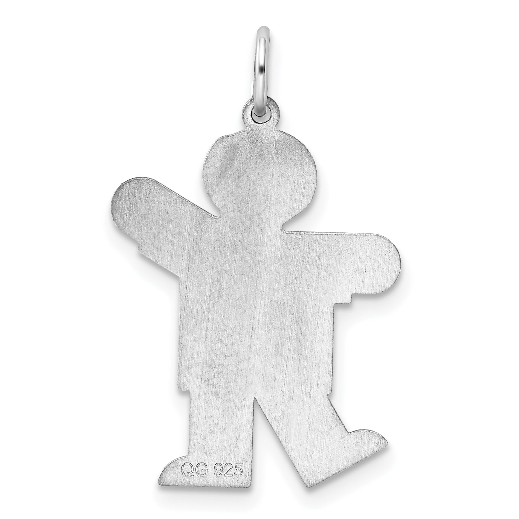 Sterling Silver Rhodium Plated Kid Charm