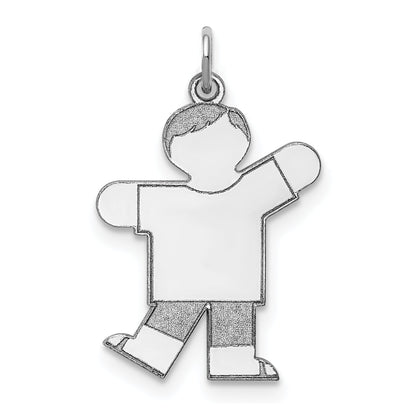 Sterling Silver Rhodium Plated Kid Charm