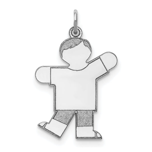 Sterling Silver Rhodium Plated Kid Charm