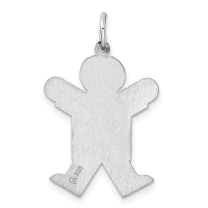 Sterling Silver Rhodium Plated Kid Charm