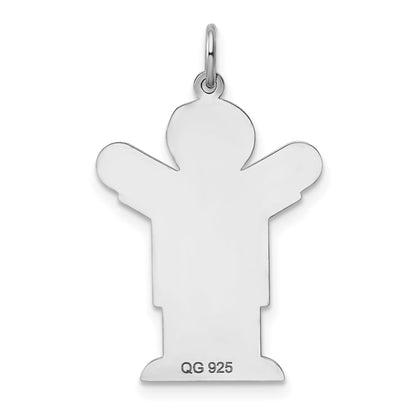 Sterling Silver Rhodium Plated Kid Charm