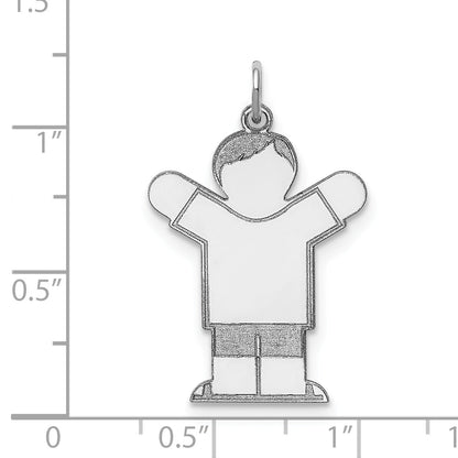 Sterling Silver Rhodium Plated Kid Charm