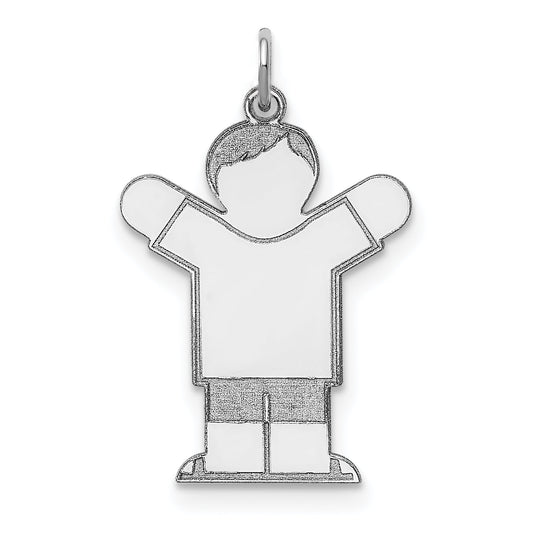 Sterling Silver Rhodium Plated Kid Charm