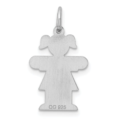 Sterling Silver Rhodium Plated Kid Charm