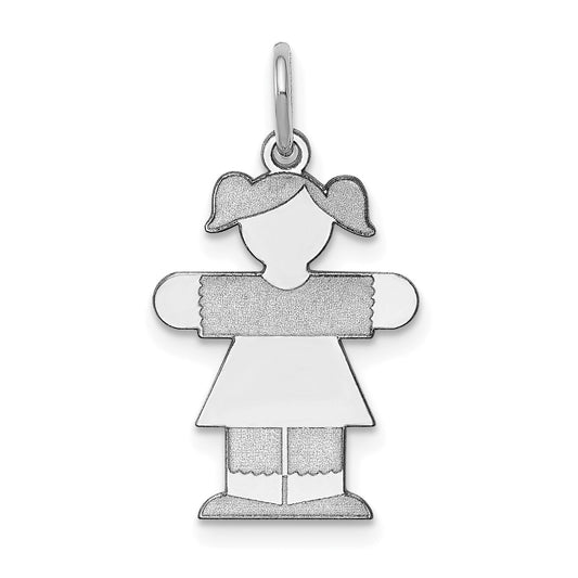 Sterling Silver Rhodium Plated Kid Charm