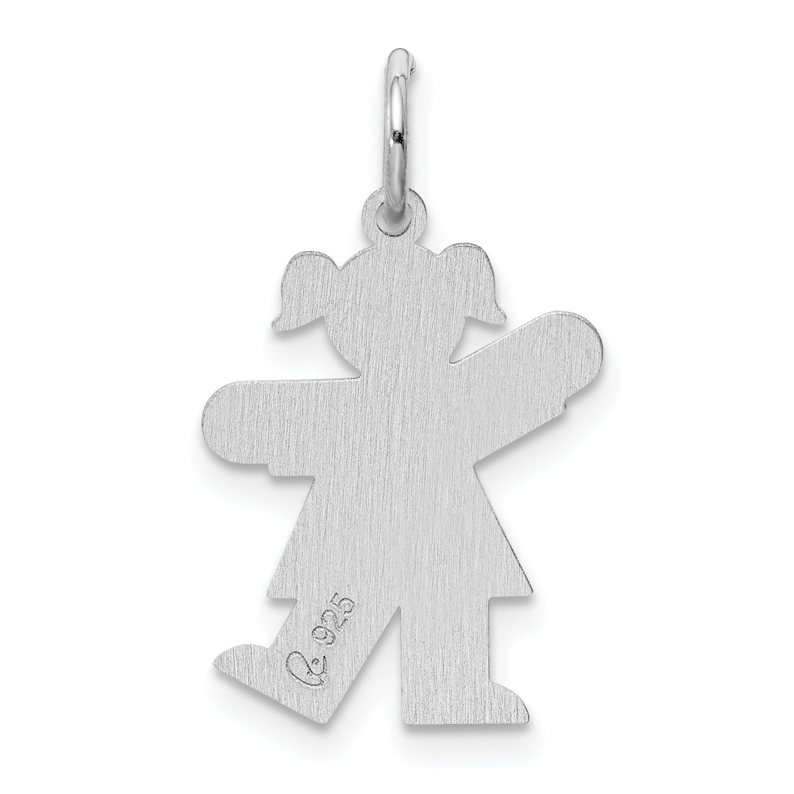Sterling Silver Rhodium Plated Kid Charm