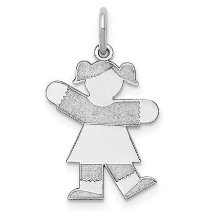 Sterling Silver Rhodium Plated Kid Charm