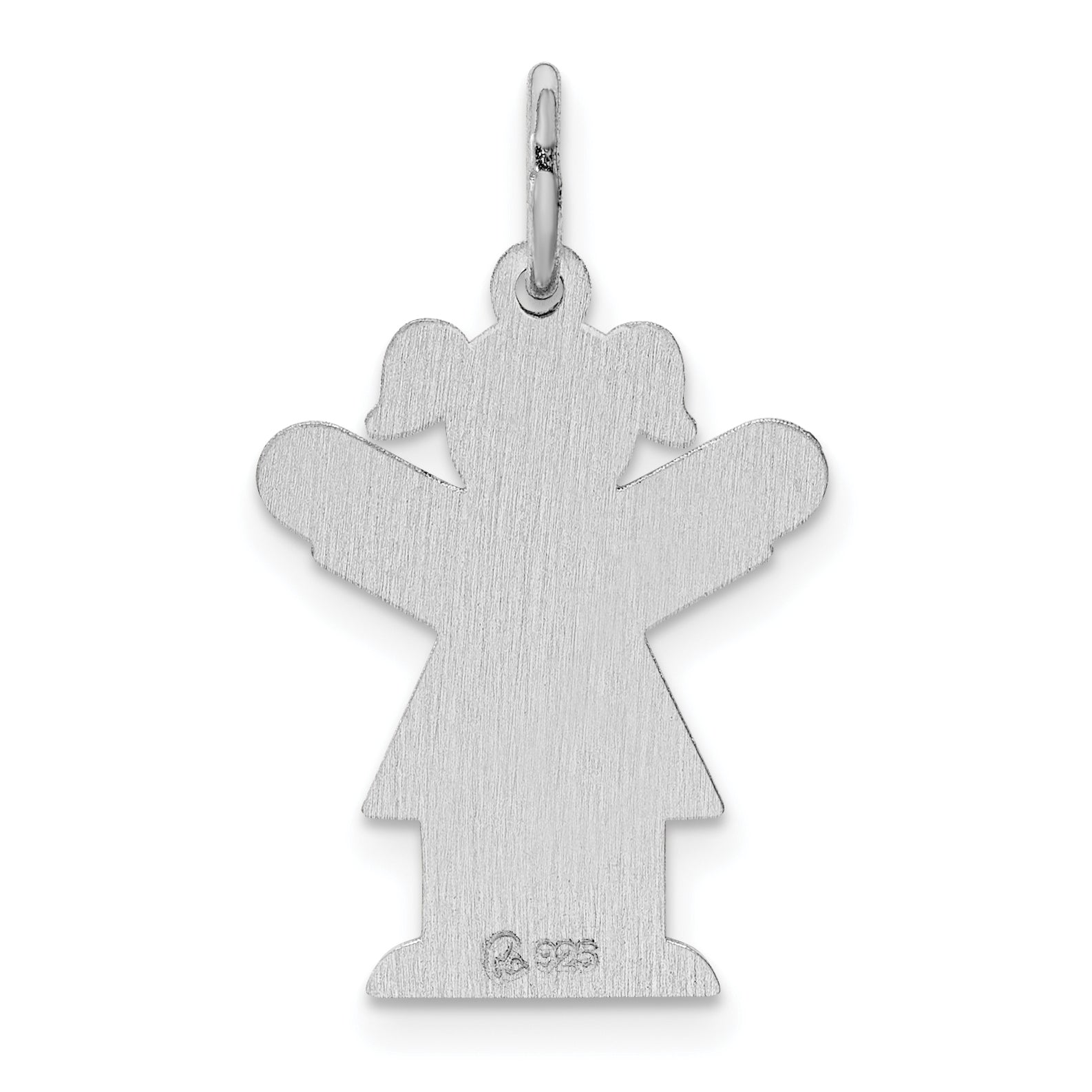 Sterling Silver Rhodium Plated Kid Charm
