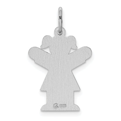 Sterling Silver Rhodium Plated Kid Charm