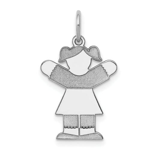 Sterling Silver Rhodium Plated Kid Charm
