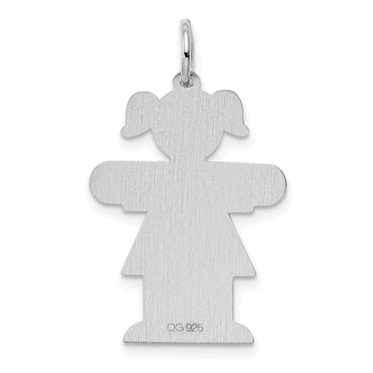 Sterling Silver Rhodium Plated Kid Charm