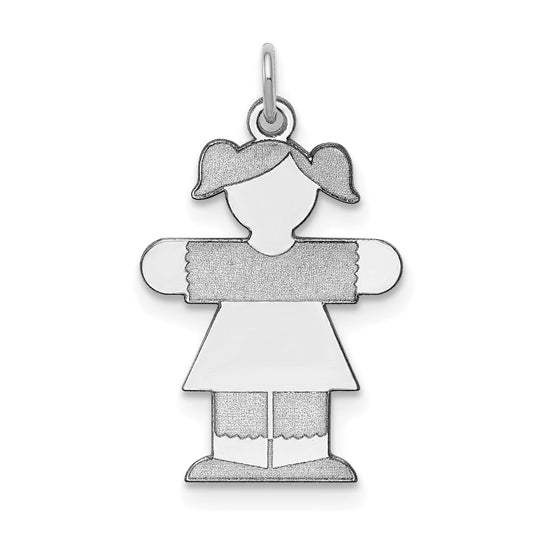 Sterling Silver Rhodium Plated Kid Charm