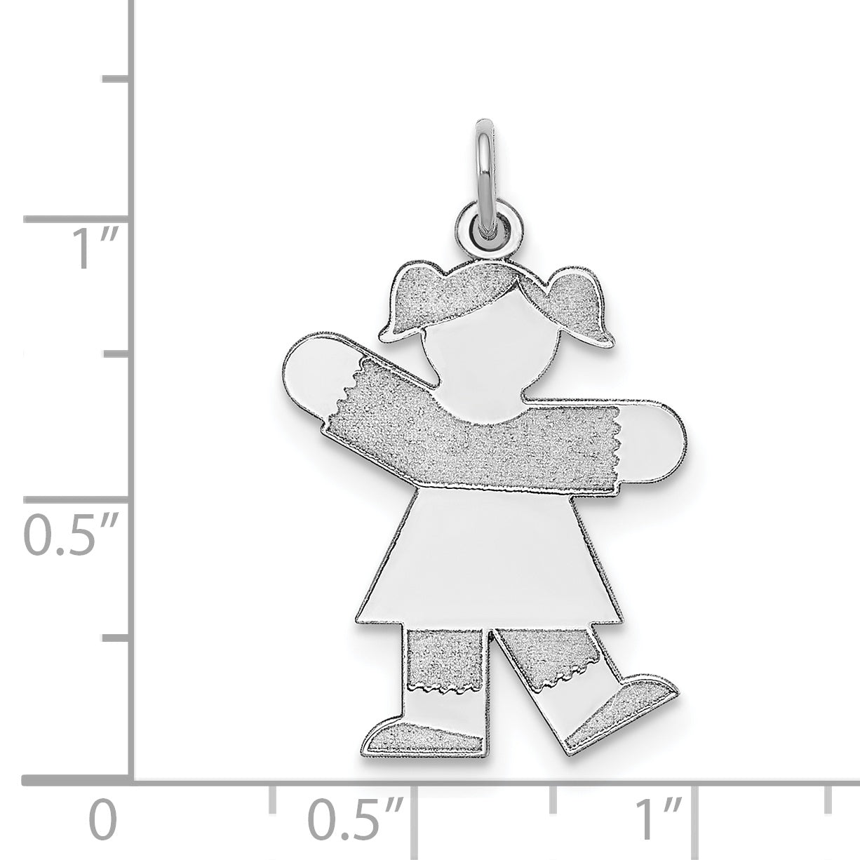 Sterling Silver Rhodium Plated Kid Charm
