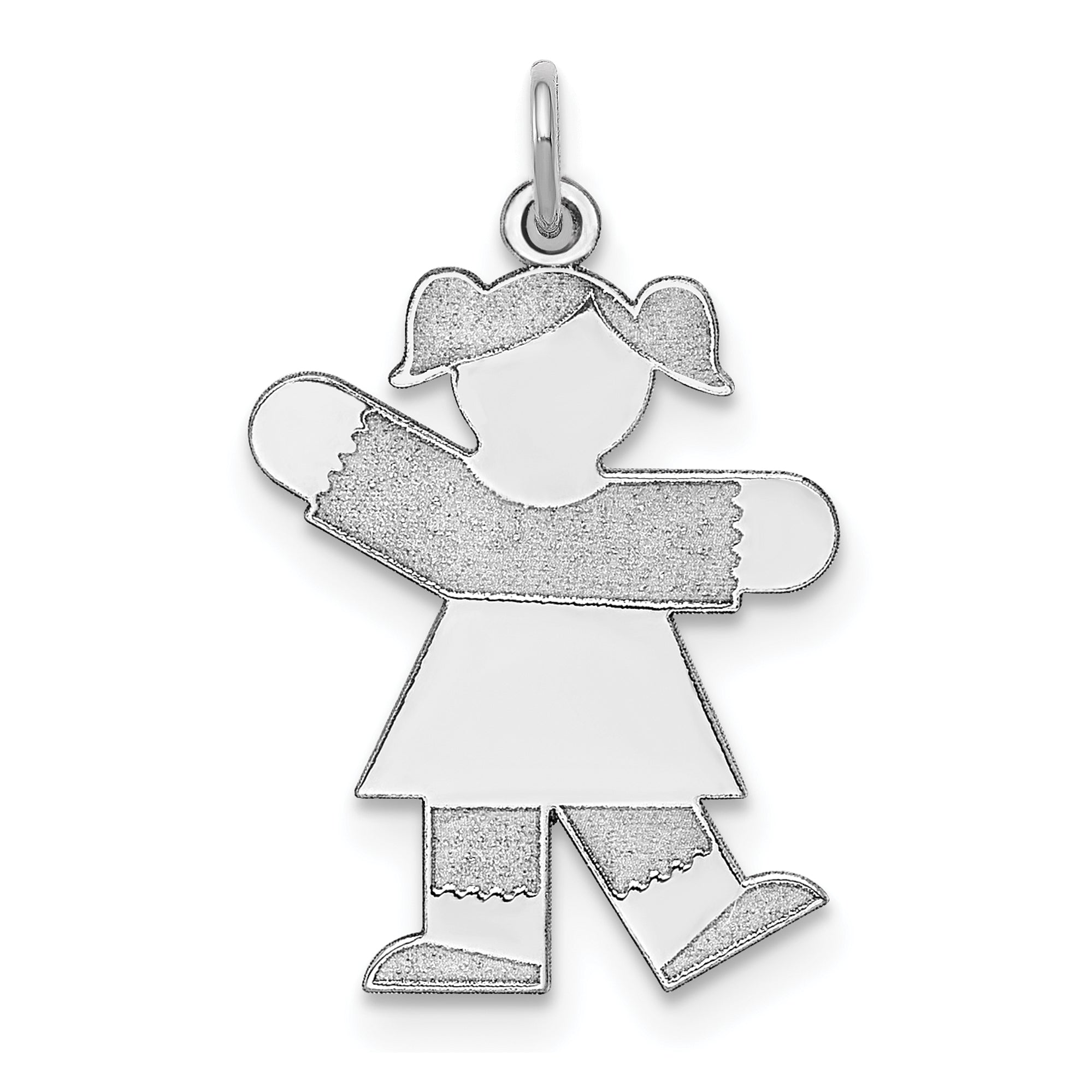 Sterling Silver Rhodium Plated Kid Charm