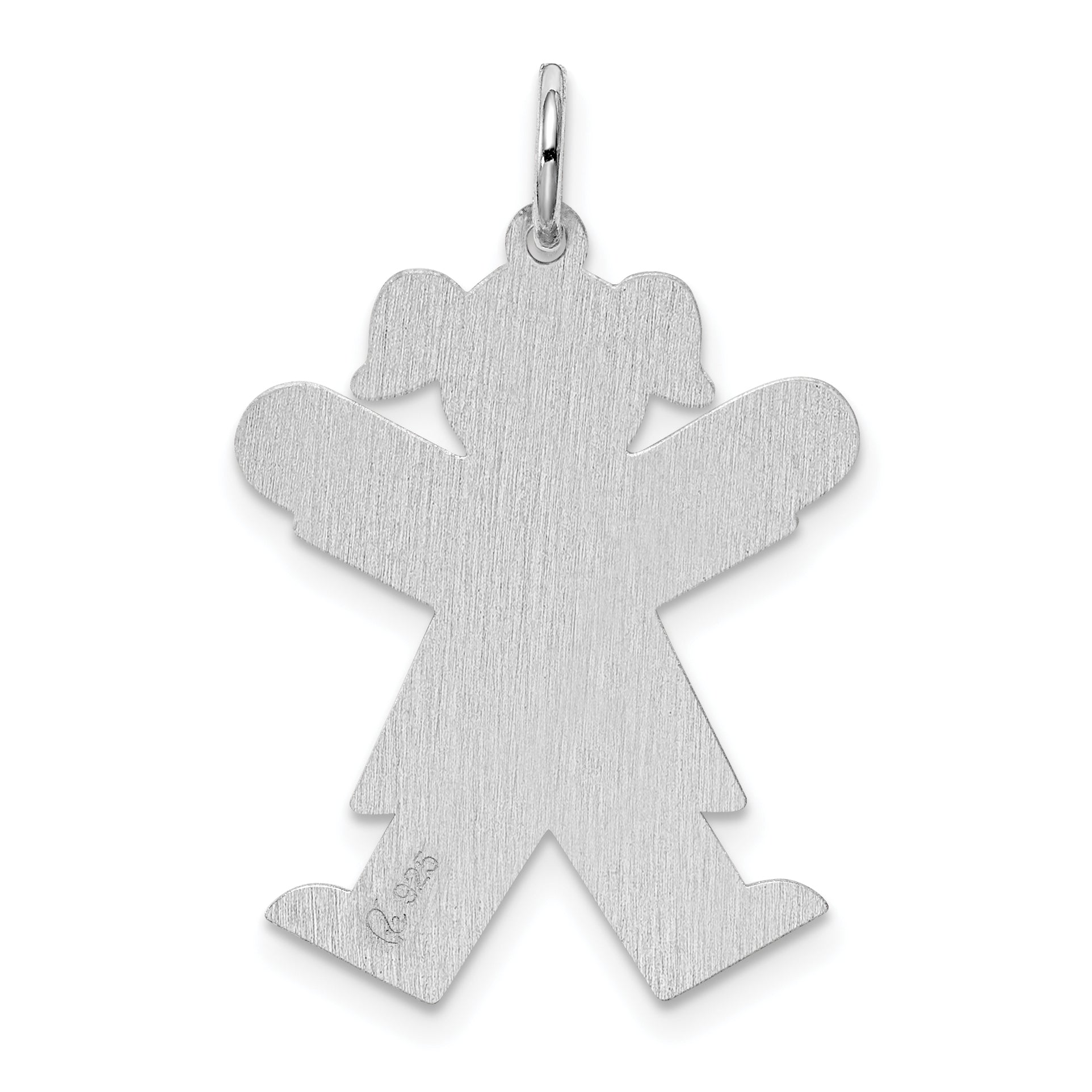 Sterling Silver Rhodium Plated Kid Charm