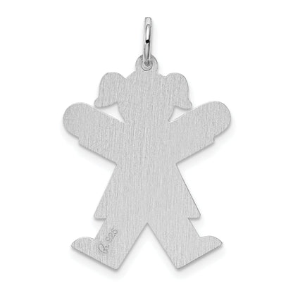 Sterling Silver Rhodium Plated Kid Charm