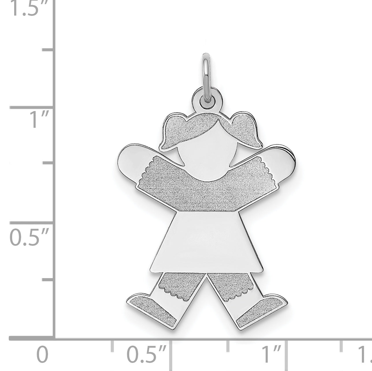 Sterling Silver Rhodium Plated Kid Charm