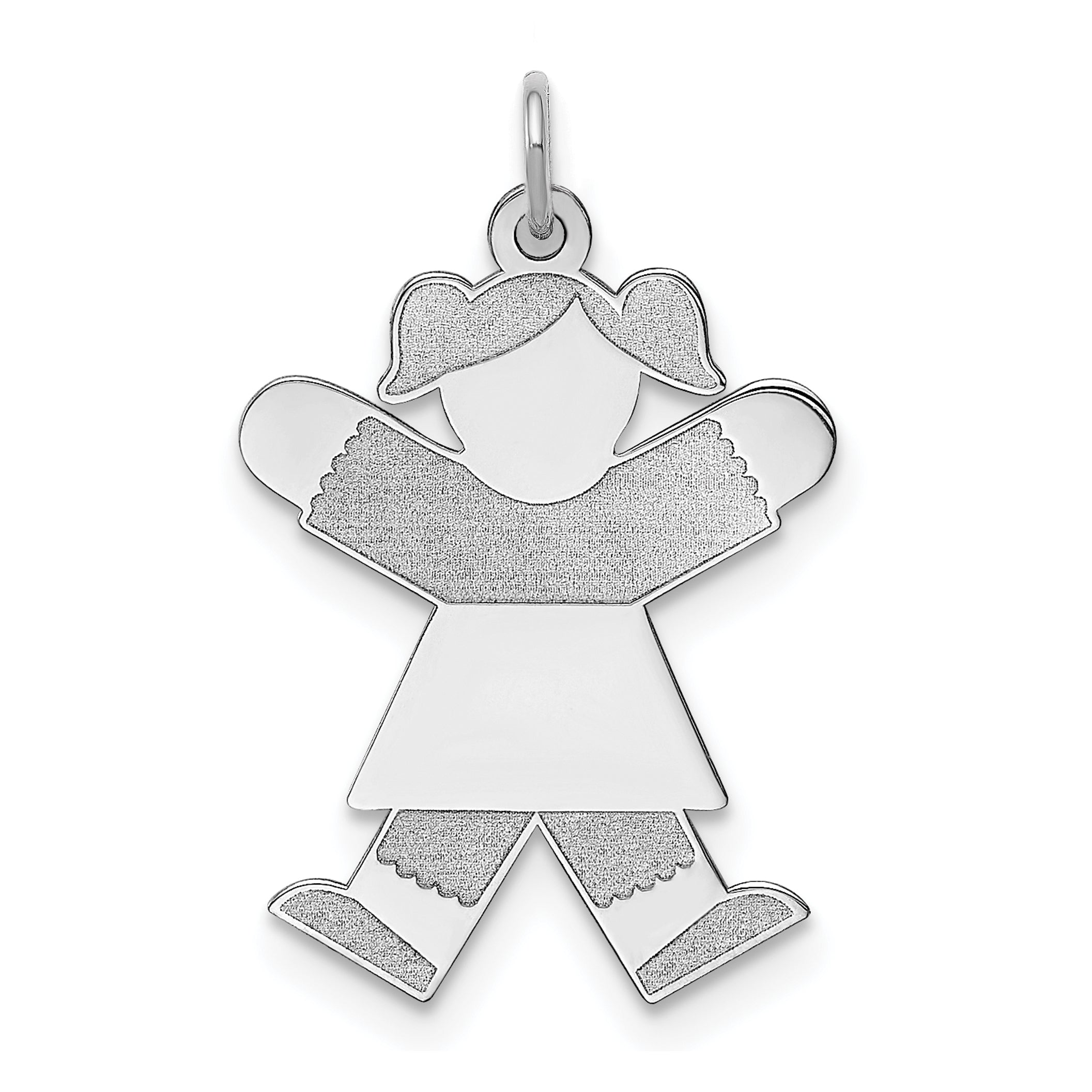 Sterling Silver Rhodium Plated Kid Charm
