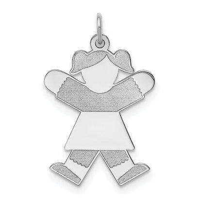 Sterling Silver Rhodium Plated Kid Charm