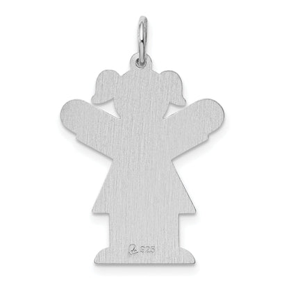 Sterling Silver Rhodium Plated Kid Charm