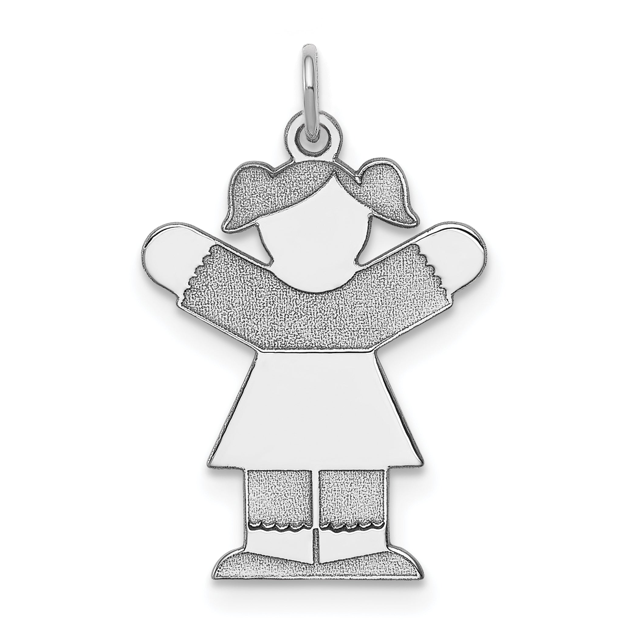 Sterling Silver Rhodium Plated Kid Charm