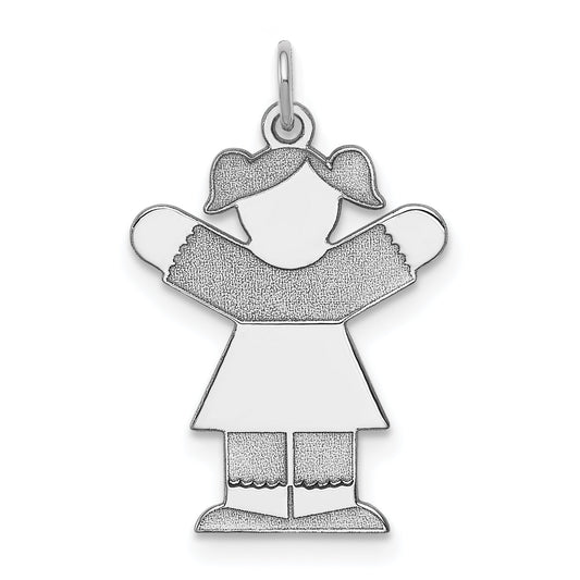 Sterling Silver Rhodium Plated Kid Charm