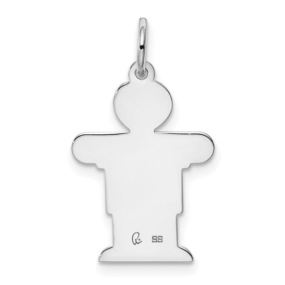 Sterling Silver Rhodium Plated Kid Charm