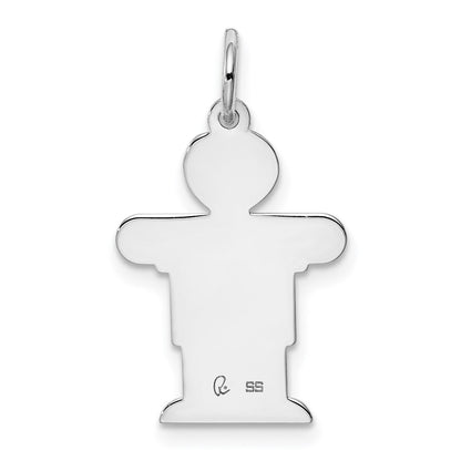 Sterling Silver Rhodium Plated Kid Charm