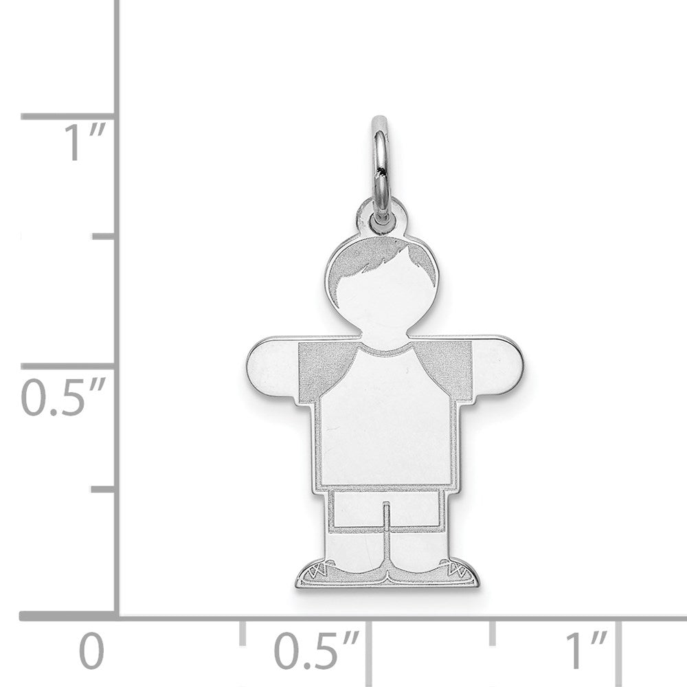 Sterling Silver Rhodium Plated Kid Charm