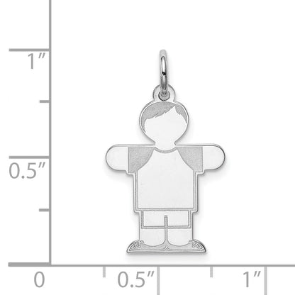 Sterling Silver Rhodium Plated Kid Charm