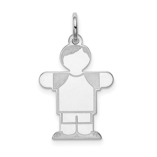 Sterling Silver Rhodium Plated Kid Charm