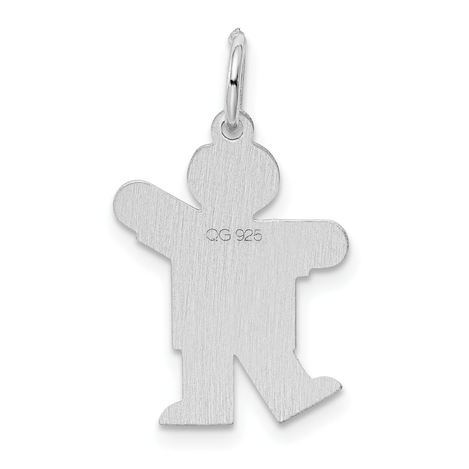 Sterling Silver Rhodium Plated Kid Charm