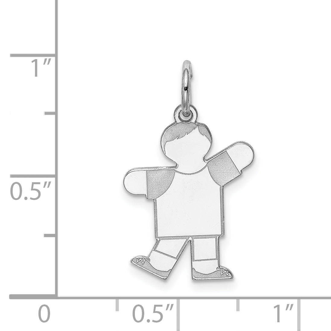 Sterling Silver Rhodium Plated Kid Charm