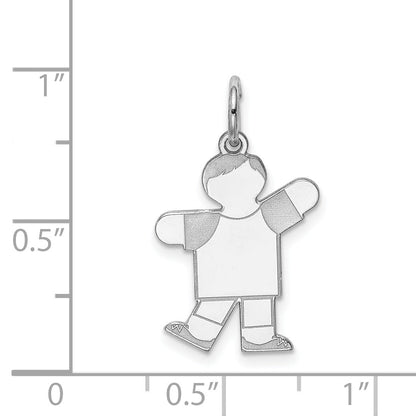 Sterling Silver Rhodium Plated Kid Charm