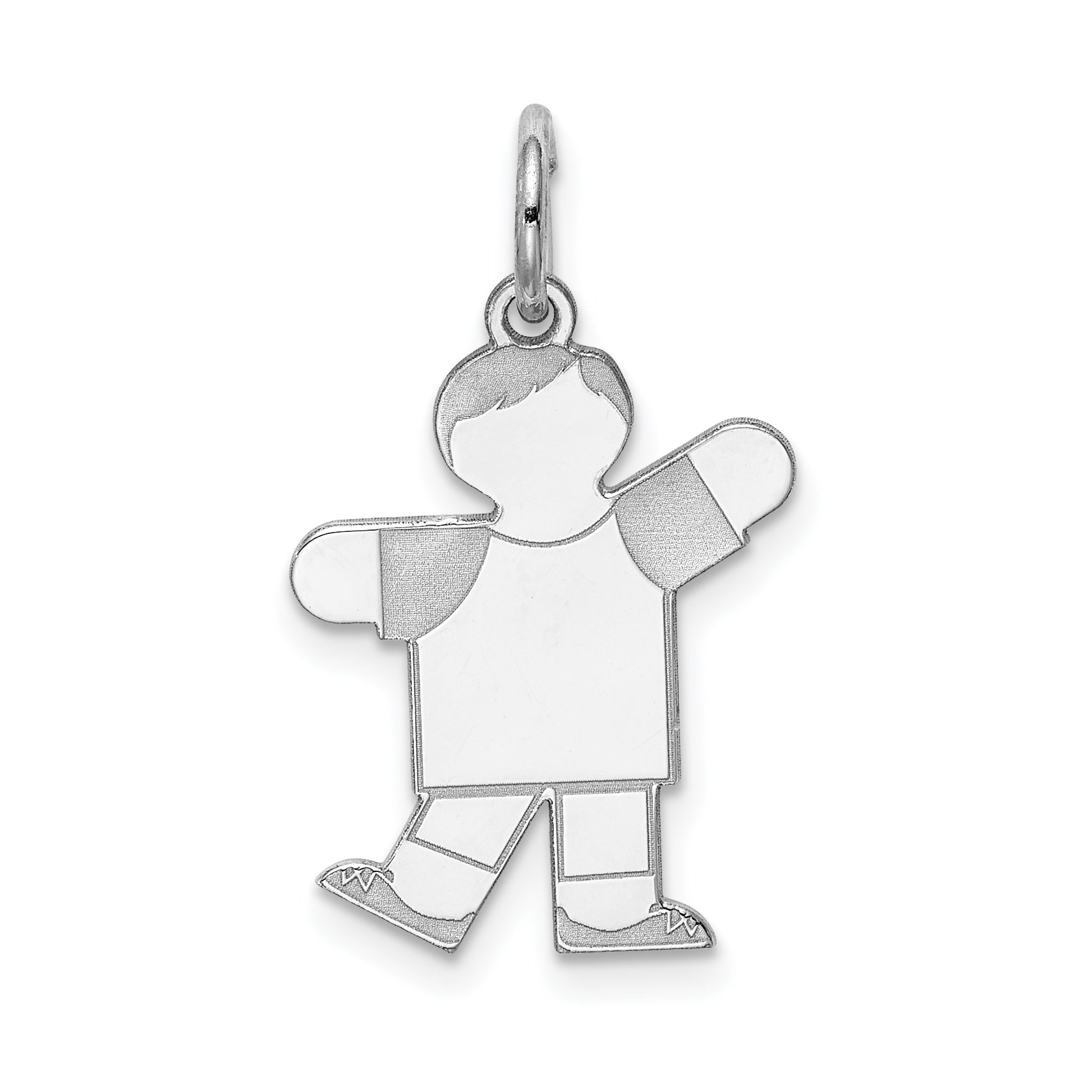 Sterling Silver Rhodium Plated Kid Charm