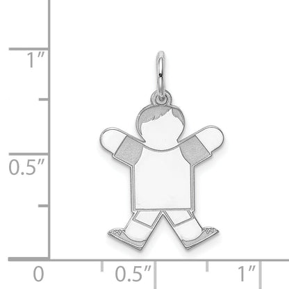 Sterling Silver Rhodium Plated Kid Charm