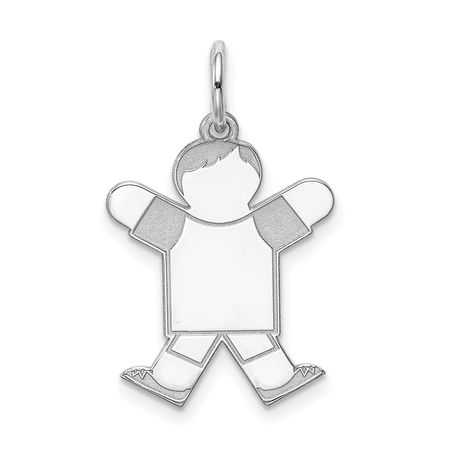 Sterling Silver Rhodium Plated Kid Charm