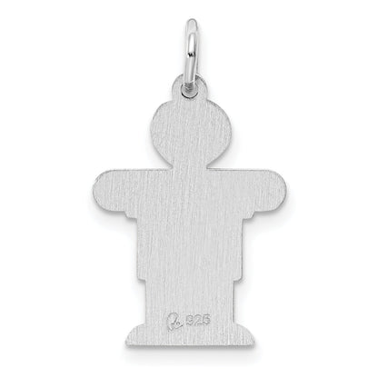 Sterling Silver Rhodium Plated Kid Charm