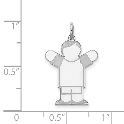 Sterling Silver Rhodium Plated Kid Charm
