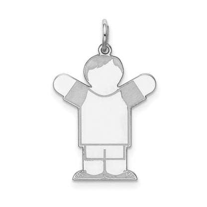 Sterling Silver Rhodium Plated Kid Charm