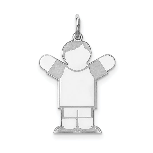 Sterling Silver Rhodium Plated Kid Charm