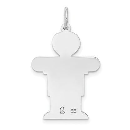 Sterling Silver Rhodium Plated Kid Charm