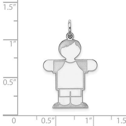 Sterling Silver Rhodium Plated Kid Charm