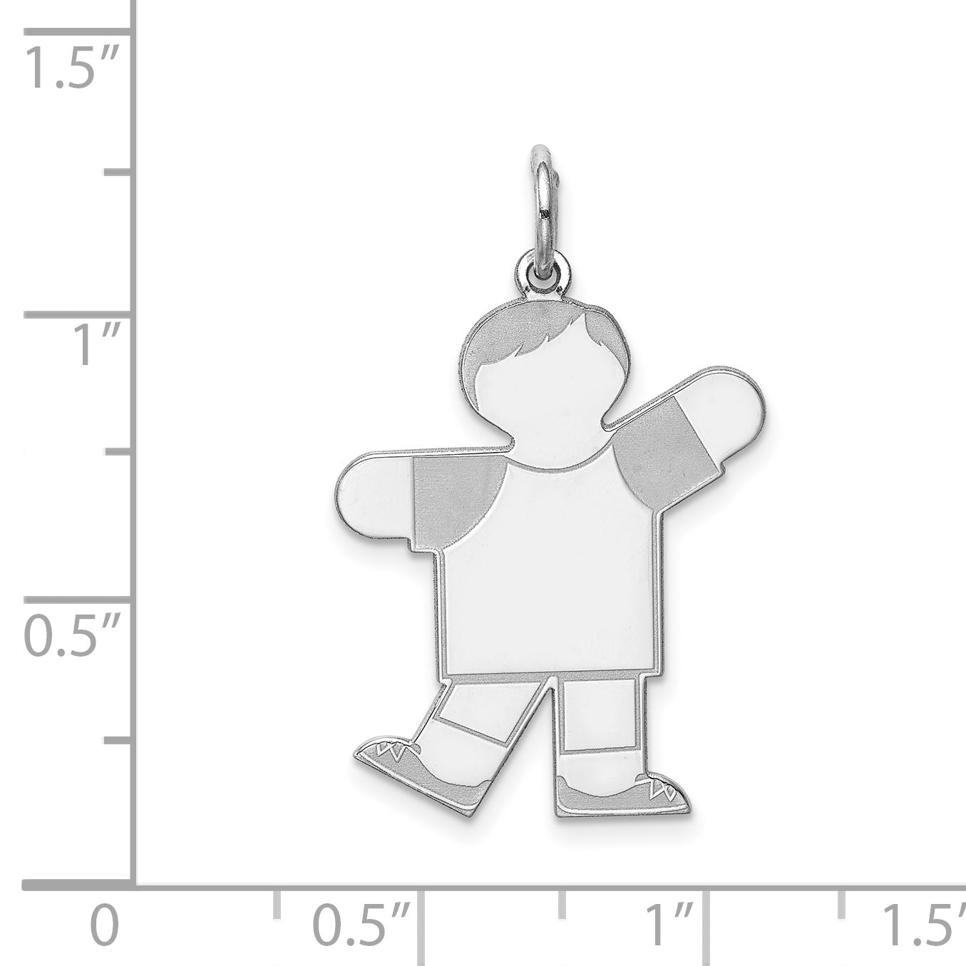 Sterling Silver Rhodium Plated Kid Charm