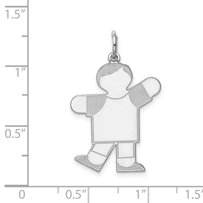 Sterling Silver Rhodium Plated Kid Charm